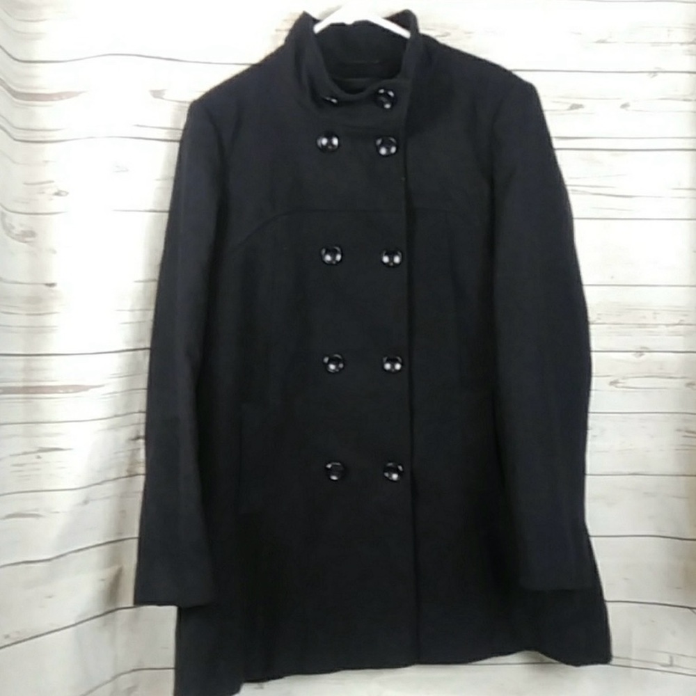 EUC New York & Company Black Pea Coat